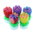 Wholesale 14pcs double petal rotate music flower lotus candle for birthday